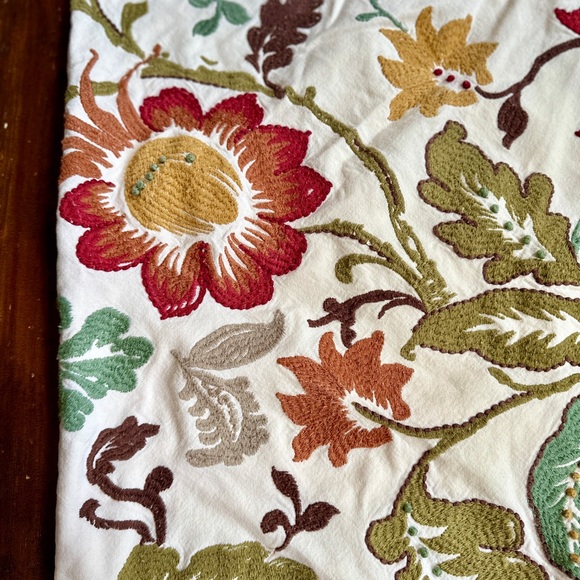 Pottery Barn Embroidered Floral Pillow Cover - 24 x 24 - fall - Picture 3 of 7